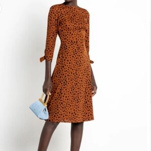 Few Moda o.p.t. Alina Midi Dress in Burnt Orange / Brown